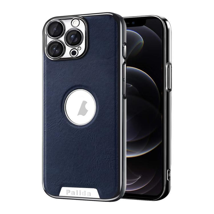 Funda para teléfono Palida de cuero vegano estilo mecha con acabado galvanizado y resistente a los golpes., For iPhone 17 Pro Max, For iPhone 17 Pro, For iPhone 17, For iPhone Air, For iPhone 16 Pro Max, For iPhone 16 Pro, For iPhone 16                ...