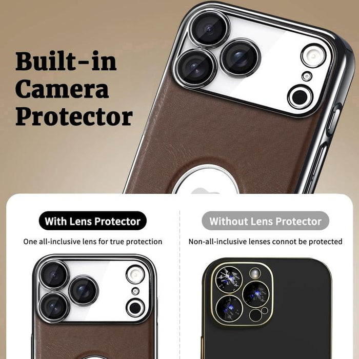 Funda para teléfono Palida de cuero vegano estilo mecha con acabado galvanizado y resistente a los golpes., For iPhone 17 Pro Max, For iPhone 17 Pro, For iPhone 17, For iPhone Air, For iPhone 16 Pro Max, For iPhone 16 Pro, For iPhone 16                ...