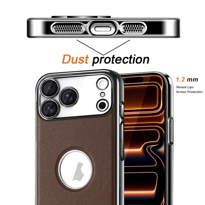 Funda para teléfono Palida de cuero vegano estilo mecha con acabado galvanizado y resistente a los golpes., For iPhone 17 Pro Max, For iPhone 17 Pro, For iPhone 17, For iPhone Air, For iPhone 16 Pro Max, For iPhone 16 Pro, For iPhone 16                ...