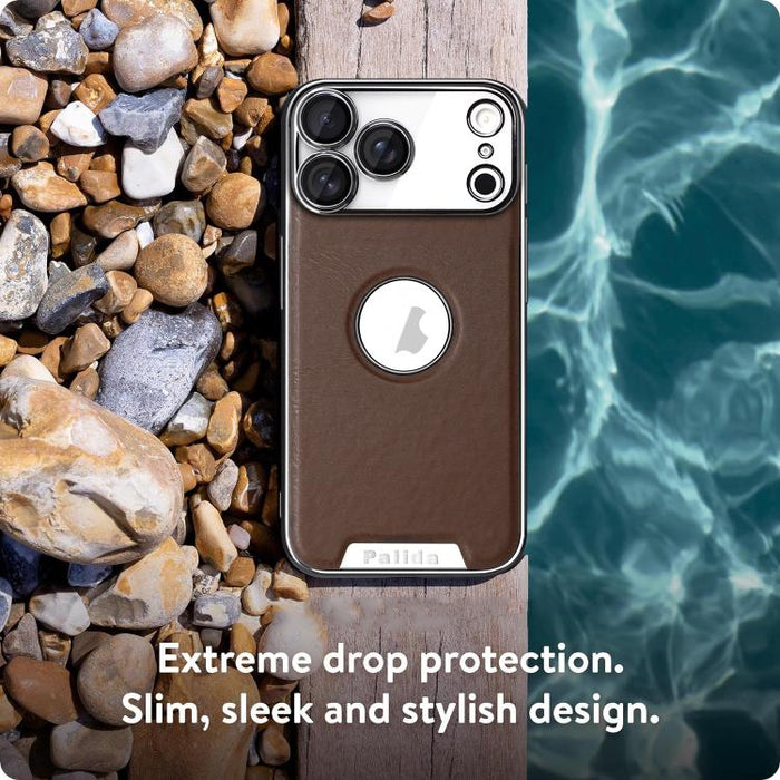 Funda para teléfono Palida de cuero vegano estilo mecha con acabado galvanizado y resistente a los golpes., For iPhone 17 Pro Max, For iPhone 17 Pro, For iPhone 17, For iPhone Air, For iPhone 16 Pro Max, For iPhone 16 Pro, For iPhone 16                ...
