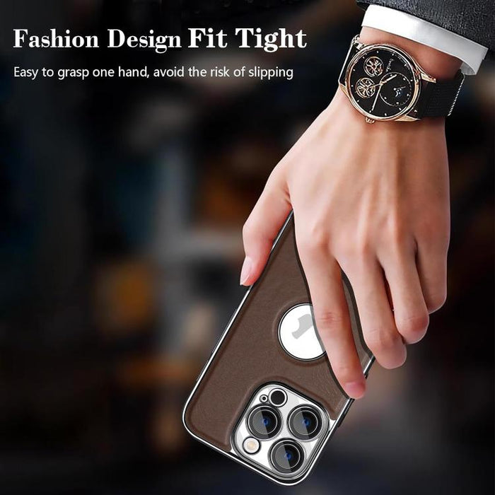 Funda para teléfono Palida de cuero vegano estilo mecha con acabado galvanizado y resistente a los golpes., For iPhone 17 Pro Max, For iPhone 17 Pro, For iPhone 17, For iPhone Air, For iPhone 16 Pro Max, For iPhone 16 Pro, For iPhone 16                ...