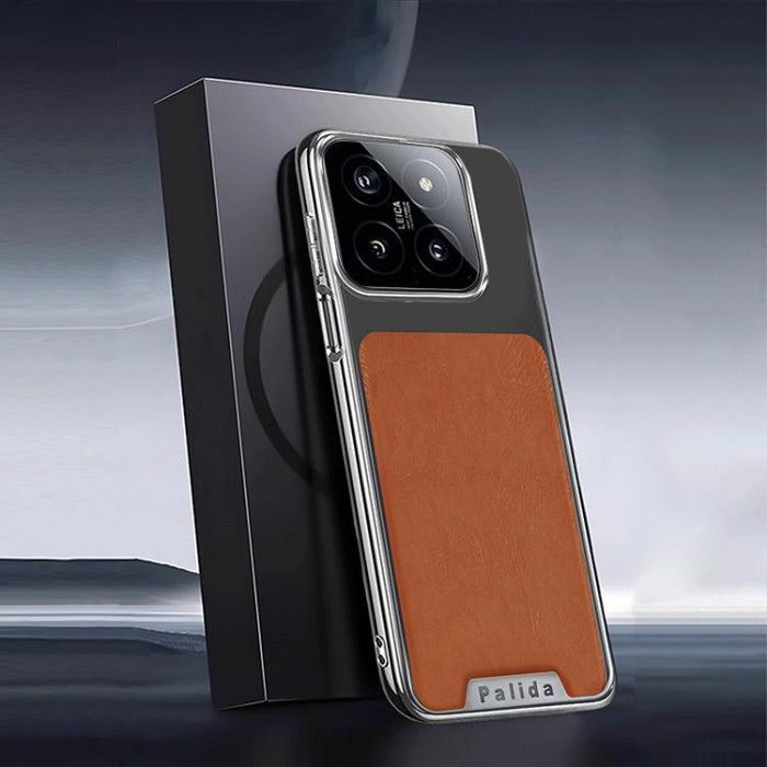 Funda para teléfono Palida de cuero texturizado estilo mecha con acabado galvanizado y resistente a los golpes., For Xiaomi 17 Pro Max, For Xiaomi 17 Pro, For Xiaomi 17, For Xiaomi 15 Pro, For Xiaomi 15, For Xiaomi 14 Pro, For Xiaomi 14, For Xiaomi 13 ...