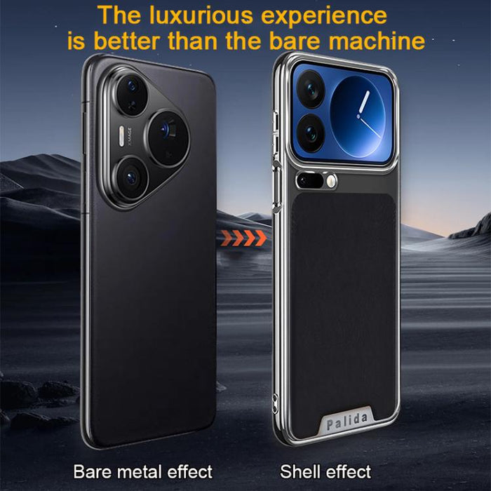 Funda para teléfono Palida de cuero texturizado estilo mecha con acabado galvanizado y resistente a los golpes., For Xiaomi 17 Pro Max, For Xiaomi 17 Pro, For Xiaomi 17, For Xiaomi 15 Pro, For Xiaomi 15, For Xiaomi 14 Pro, For Xiaomi 14, For Xiaomi 13 ...