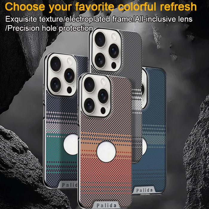 Funda para teléfono Palida con textura de Kevlar galvanizado y resistente a los golpes, For iPhone 17 Pro Max, For iPhone 17 Pro, For iPhone 17, For iPhone Air, For iPhone 16 Pro Max, For iPhone 16 Pro, For iPhone 16 Plus, For iPhone 16                ...