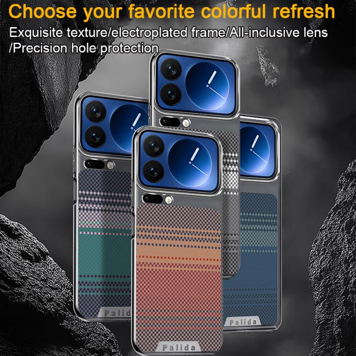 Funda para teléfono Palida con textura de Kevlar galvanizado y resistente a los golpes, For Xiaomi 17 Pro Max, For Xiaomi 17 Pro, For Xiaomi 17, For Xiaomi 15 Pro, For Xiaomi 15, For Xiaomi 14 Pro, For Xiaomi 14