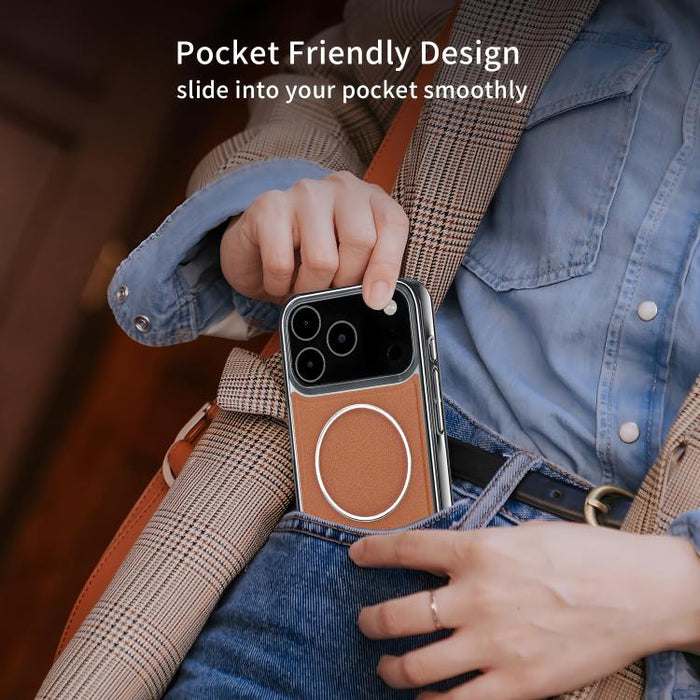 Funda para teléfono magnética a prueba de golpes con marco galvanizado y piel vegana, For iPhone 12 Pro Max, For iPhone 12 Pro