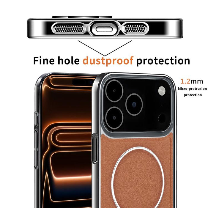 Funda para teléfono magnética a prueba de golpes con marco galvanizado y piel vegana, For iPhone 12 Pro Max, For iPhone 12 Pro
