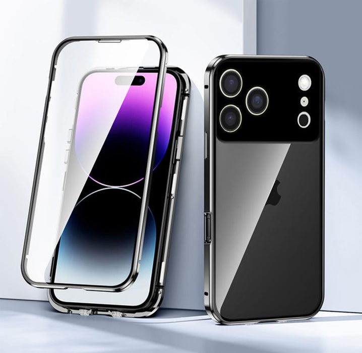 Funda para teléfono con cristal templado HD y cierre magnético de doble hebilla, For iPhone 17 Pro Max, For iPhone 17 Pro