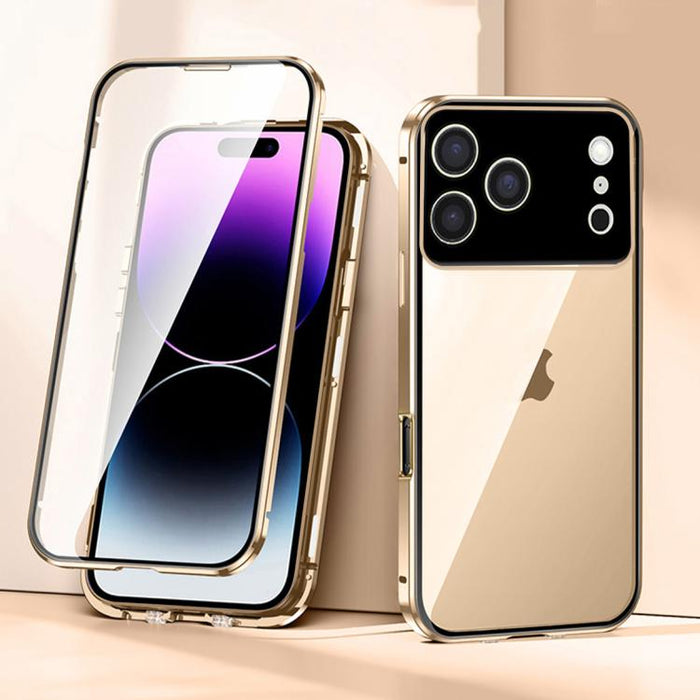Funda para teléfono con cristal templado HD y cierre magnético de doble hebilla, For iPhone 17 Pro Max, For iPhone 17 Pro