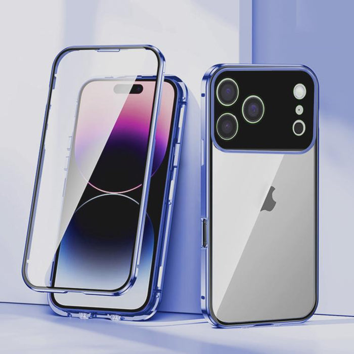 Funda para teléfono con cristal templado HD y cierre magnético de doble hebilla, For iPhone 17 Pro Max, For iPhone 17 Pro