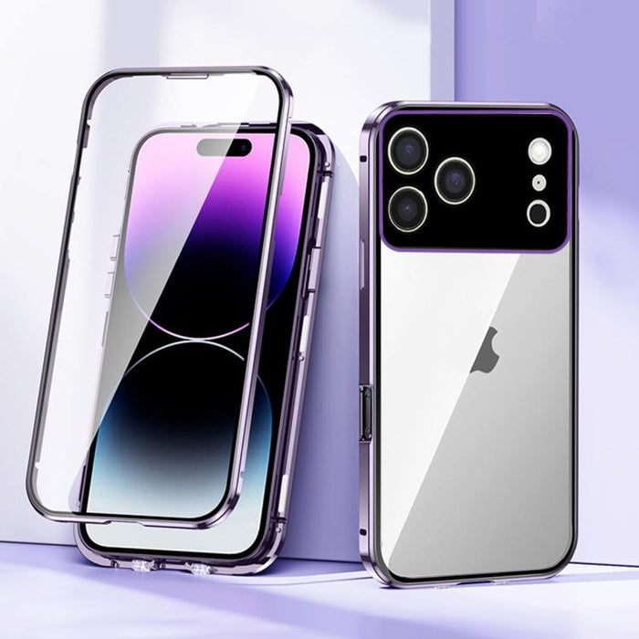 Funda para teléfono con cristal templado HD y cierre magnético de doble hebilla, For iPhone 17 Pro Max, For iPhone 17 Pro