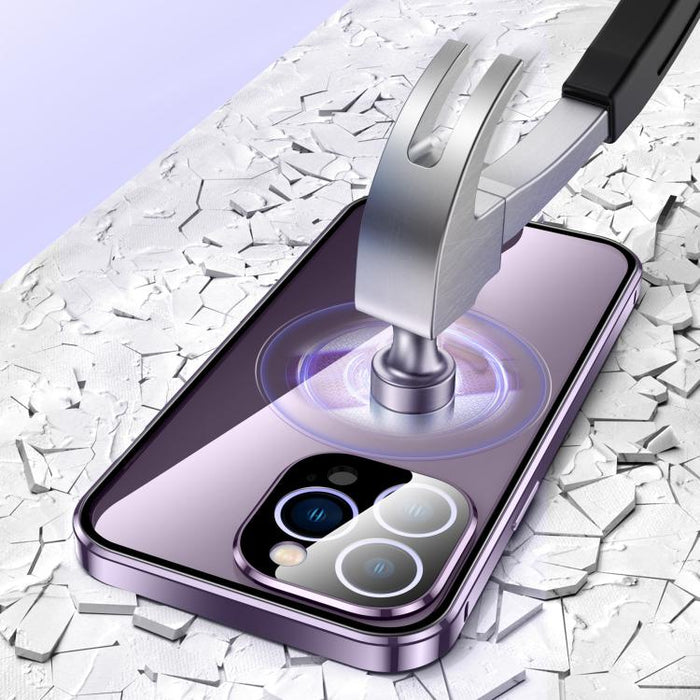 Funda para teléfono con cristal templado HD y cierre magnético de doble hebilla, For iPhone 17 Pro Max, For iPhone 17 Pro