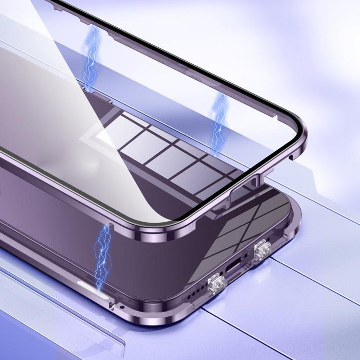 Funda para teléfono con cristal templado HD y cierre magnético de doble hebilla, For iPhone 17 Pro Max, For iPhone 17 Pro