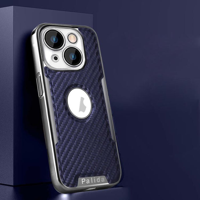 Funda para teléfono Palida Y7 con película para lente de fibra de carbono electrochapada y textura, For iPhone 17 Pro Max, For iPhone 17 Pro, For iPhone 17, For iPhone Air, For iPhone 16 Pro Max, For iPhone 16 Pro, For iPhone 16, For iPhone 15 Pro Max ...