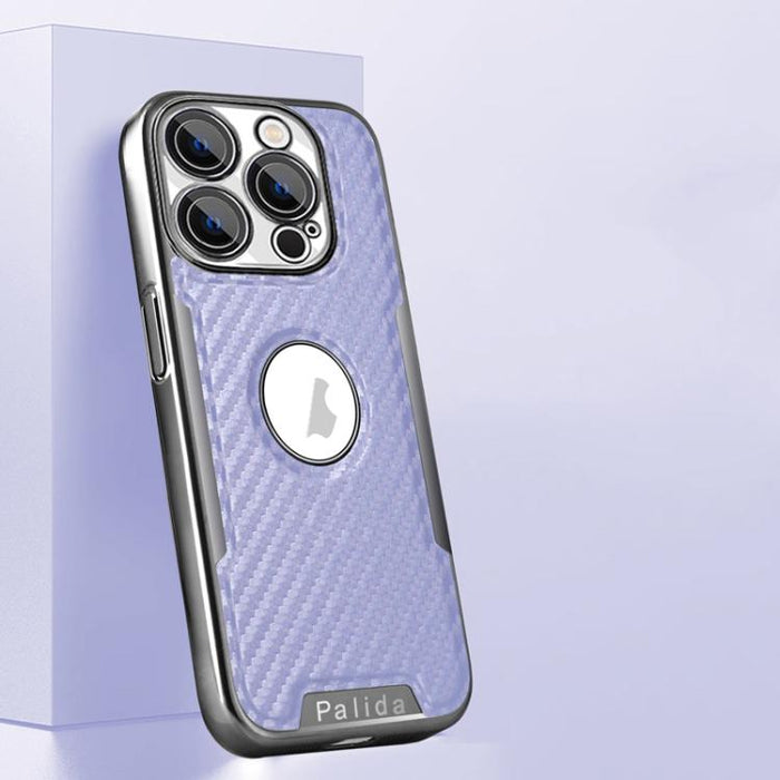 Funda para teléfono Palida Y7 con película para lente de fibra de carbono electrochapada y textura, For iPhone 17 Pro Max, For iPhone 17 Pro, For iPhone 17, For iPhone Air, For iPhone 16 Pro Max, For iPhone 16 Pro, For iPhone 16, For iPhone 15 Pro Max ...