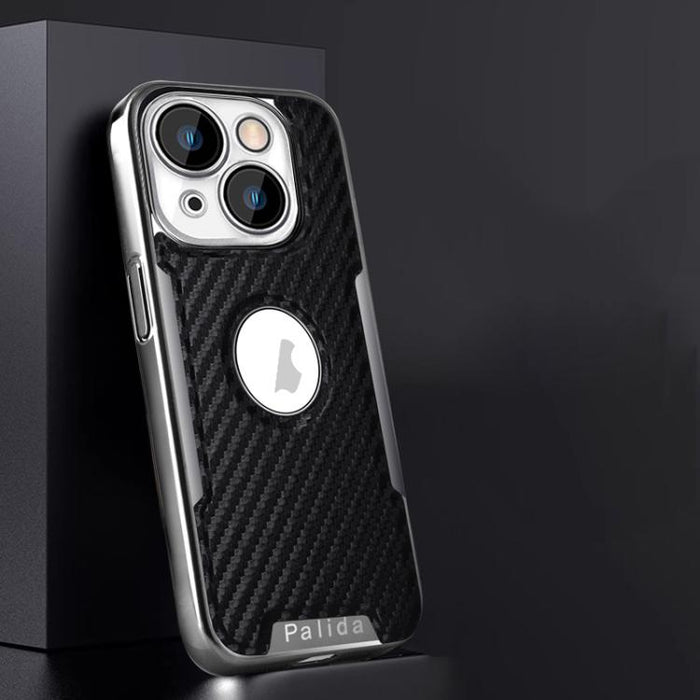 Funda para teléfono Palida Y7 con película para lente de fibra de carbono electrochapada y textura, For iPhone 17 Pro Max, For iPhone 17 Pro, For iPhone 17, For iPhone Air, For iPhone 16 Pro Max, For iPhone 16 Pro, For iPhone 16, For iPhone 15 Pro Max ...