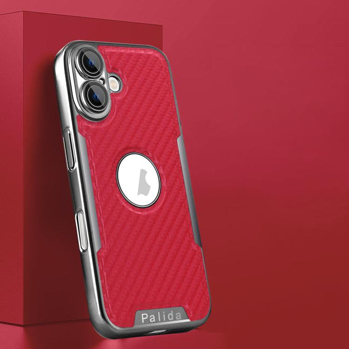 Funda para teléfono Palida Y7 con película para lente de fibra de carbono electrochapada y textura, For iPhone 17 Pro Max, For iPhone 17 Pro, For iPhone 17, For iPhone Air, For iPhone 16 Pro Max, For iPhone 16 Pro, For iPhone 16, For iPhone 15 Pro Max ...