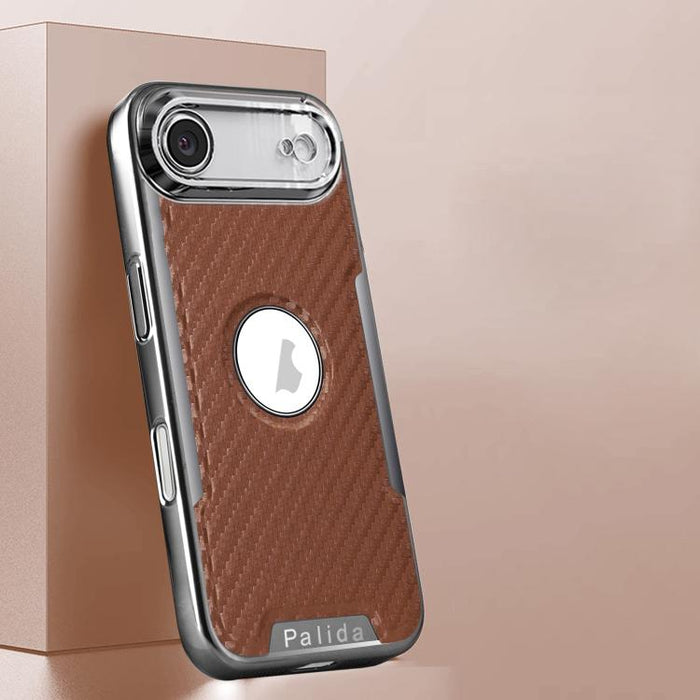 Funda para teléfono Palida Y7 con película para lente de fibra de carbono electrochapada y textura, For iPhone 17 Pro Max, For iPhone 17 Pro, For iPhone 17, For iPhone Air, For iPhone 16 Pro Max, For iPhone 16 Pro, For iPhone 16, For iPhone 15 Pro Max ...