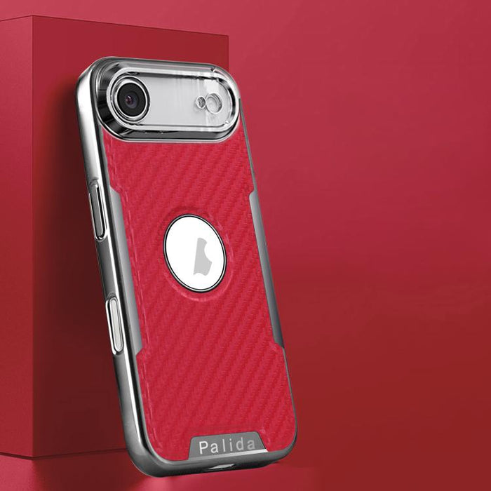Funda para teléfono Palida Y7 con película para lente de fibra de carbono electrochapada y textura, For iPhone 17 Pro Max, For iPhone 17 Pro, For iPhone 17, For iPhone Air, For iPhone 16 Pro Max, For iPhone 16 Pro, For iPhone 16, For iPhone 15 Pro Max ...
