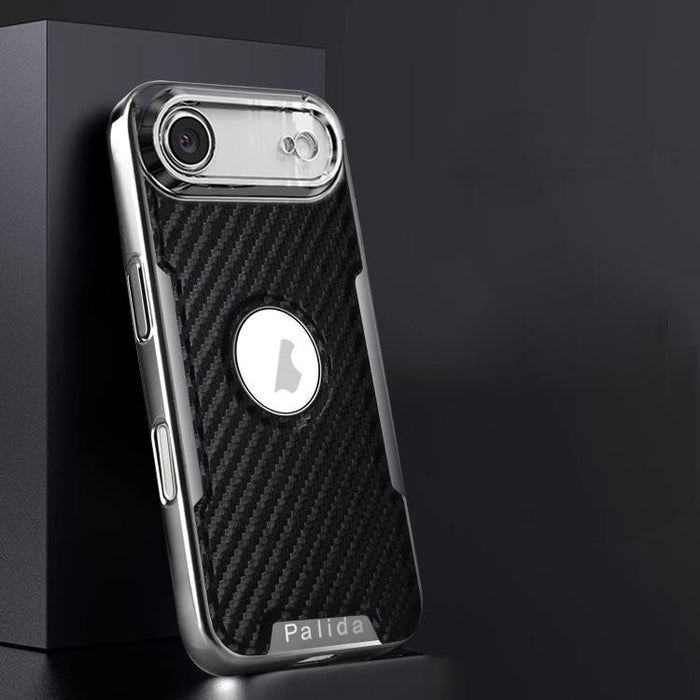 Funda para teléfono Palida Y7 con película para lente de fibra de carbono electrochapada y textura, For iPhone 17 Pro Max, For iPhone 17 Pro, For iPhone 17, For iPhone Air, For iPhone 16 Pro Max, For iPhone 16 Pro, For iPhone 16, For iPhone 15 Pro Max ...
