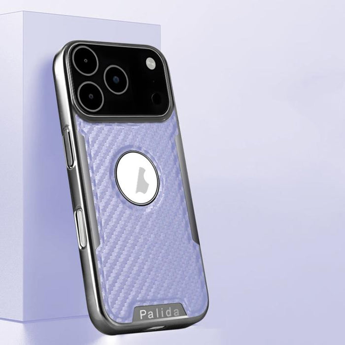 Funda para teléfono Palida Y7 con película para lente de fibra de carbono electrochapada y textura, For iPhone 17 Pro Max, For iPhone 17 Pro, For iPhone 17, For iPhone Air, For iPhone 16 Pro Max, For iPhone 16 Pro, For iPhone 16, For iPhone 15 Pro Max ...