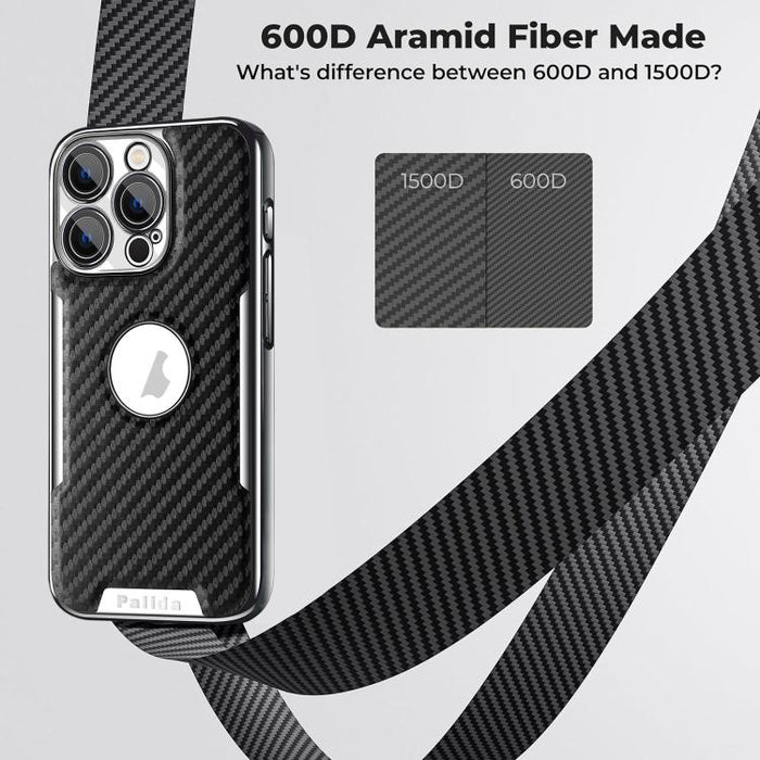 Funda para teléfono Palida Y7 con película para lente de fibra de carbono electrochapada y textura, For iPhone 17 Pro Max, For iPhone 17 Pro, For iPhone 17, For iPhone Air, For iPhone 16 Pro Max, For iPhone 16 Pro, For iPhone 16, For iPhone 15 Pro Max ...