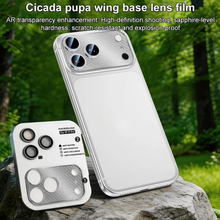 Protector de lente con base hueca y diseño de ala de cigarra integrada de aleación de níquel XDcase, For iPhone 17 Pro Max, For iPhone 17 Pro