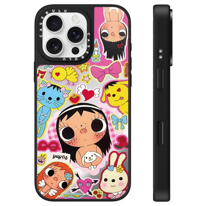 Funda para teléfono con diseño de espejo de la serie YUY, For iPhone 16 Pro Max, For iPhone 16 Pro, For iPhone 16 Plus, For iPhone 16, For iPhone 15 Pro Max, For iPhone 15 Pro, For iPhone 15 Plus, For iPhone 15