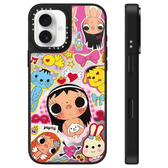 Funda para teléfono con diseño de espejo de la serie YUY, For iPhone 16 Pro Max, For iPhone 16 Pro, For iPhone 16 Plus, For iPhone 16, For iPhone 15 Pro Max, For iPhone 15 Pro, For iPhone 15 Plus, For iPhone 15