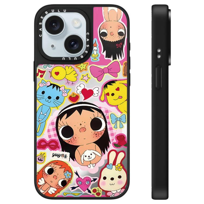 Funda para teléfono con diseño de espejo de la serie YUY, For iPhone 16 Pro Max, For iPhone 16 Pro, For iPhone 16 Plus, For iPhone 16, For iPhone 15 Pro Max, For iPhone 15 Pro, For iPhone 15 Plus, For iPhone 15
