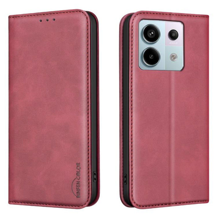 Funda para teléfono BINFEN COLOR de piel vegana con textura de piel de becerro magnética y protección RFID, For Xiaomi 13T / Redmi K60 Ultra, For Redmi Note 12 4G Global