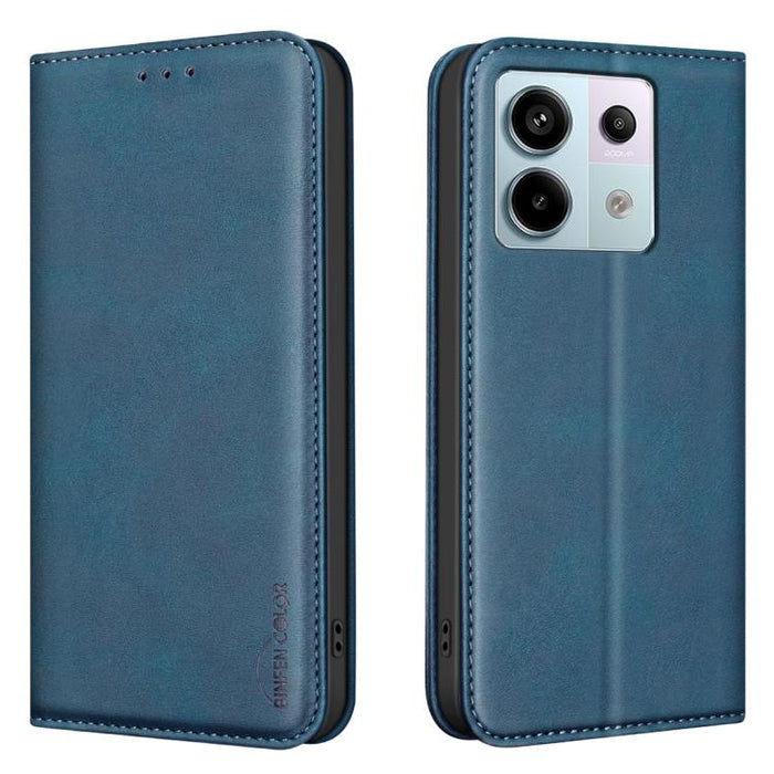 Funda para teléfono BINFEN COLOR de piel vegana con textura de piel de becerro magnética y protección RFID, For Xiaomi 13T / Redmi K60 Ultra, For Redmi Note 12 4G Global