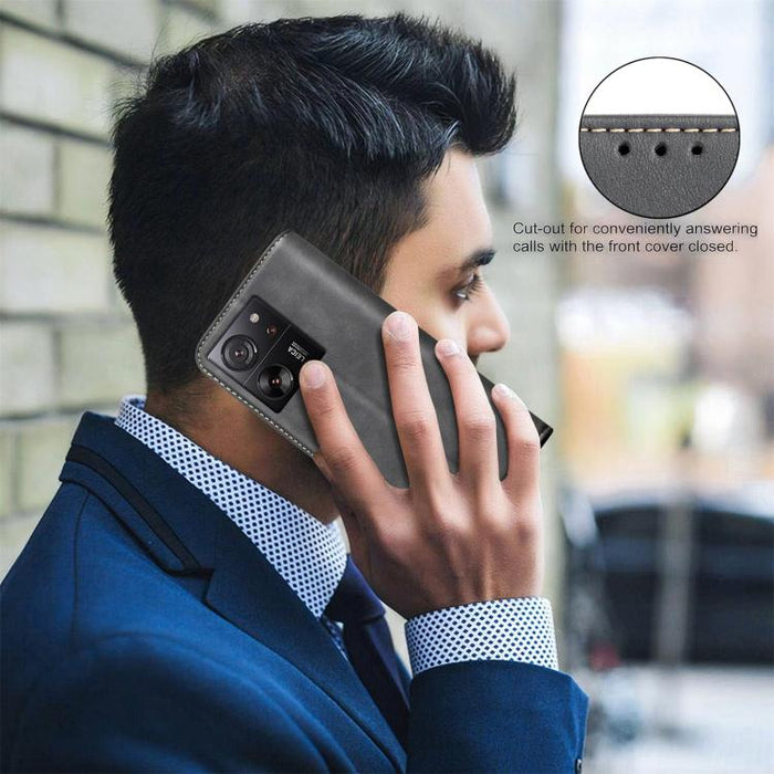 Funda para teléfono BINFEN COLOR de piel vegana con textura de piel de becerro magnética y protección RFID, For Xiaomi 13T / Redmi K60 Ultra, For Redmi Note 12 4G Global