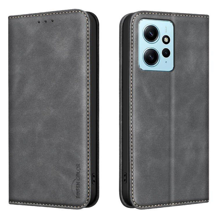 Funda para teléfono BINFEN COLOR de piel vegana con textura de piel de becerro magnética y protección RFID, For Xiaomi 13T / Redmi K60 Ultra, For Redmi Note 12 4G Global