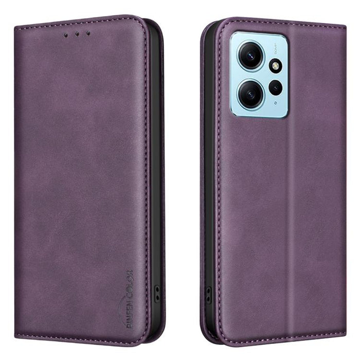 Funda para teléfono BINFEN COLOR de piel vegana con textura de piel de becerro magnética y protección RFID, For Xiaomi 13T / Redmi K60 Ultra, For Redmi Note 12 4G Global