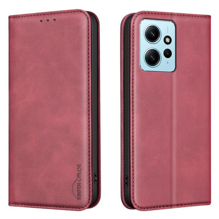 Funda para teléfono BINFEN COLOR de piel vegana con textura de piel de becerro magnética y protección RFID, For Xiaomi 13T / Redmi K60 Ultra, For Redmi Note 12 4G Global