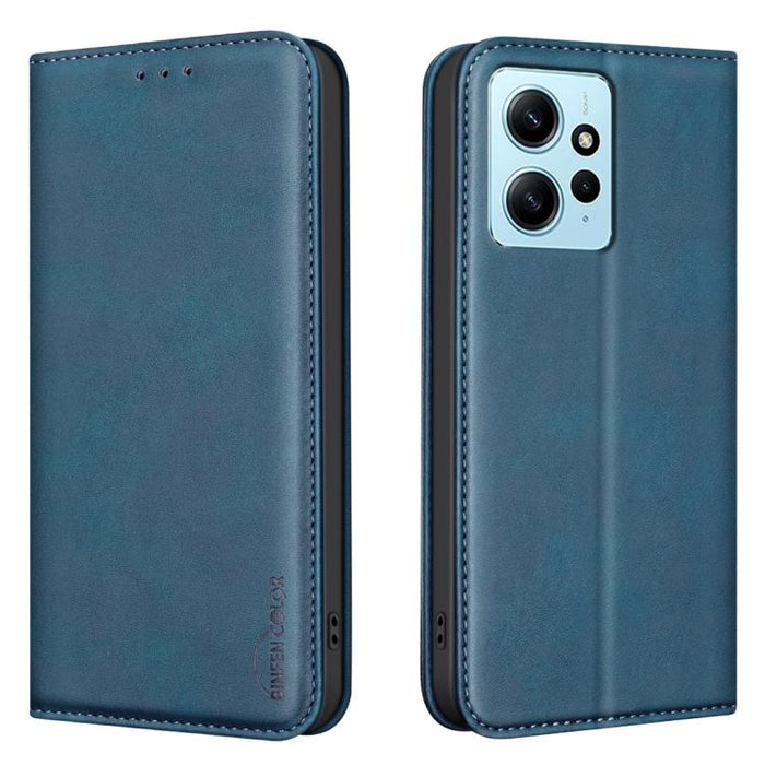 Funda para teléfono BINFEN COLOR de piel vegana con textura de piel de becerro magnética y protección RFID, For Xiaomi 13T / Redmi K60 Ultra, For Redmi Note 12 4G Global