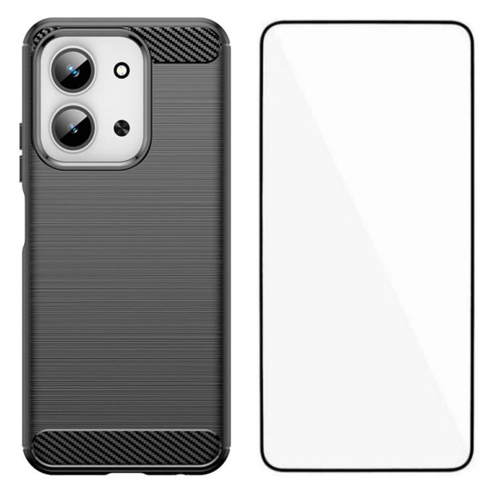 Funda para teléfono WANLONFENG de TPU resistente a los golpes con textura cepillada y protector de pantalla., For Redmi Turbo 5 Max 5G, For Redmi Turbo 5 5G Global, For Redmi Note 15 5G Global 164mm, For Redmi K90 Pro Max / Poco F8 Ultra               ...