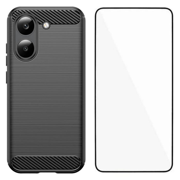 Funda para teléfono WANLONFENG de TPU resistente a los golpes con textura cepillada y protector de pantalla., For Redmi Turbo 5 Max 5G, For Redmi Turbo 5 5G Global, For Redmi Note 15 5G Global 164mm, For Redmi K90 Pro Max / Poco F8 Ultra               ...