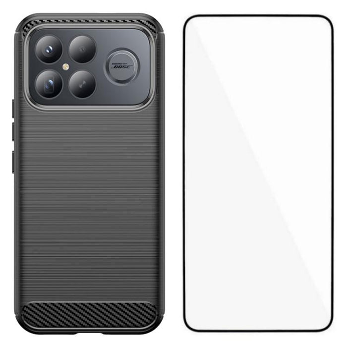 Funda para teléfono WANLONFENG de TPU resistente a los golpes con textura cepillada y protector de pantalla., For Redmi Turbo 5 Max 5G, For Redmi Turbo 5 5G Global, For Redmi Note 15 5G Global 164mm, For Redmi K90 Pro Max / Poco F8 Ultra               ...