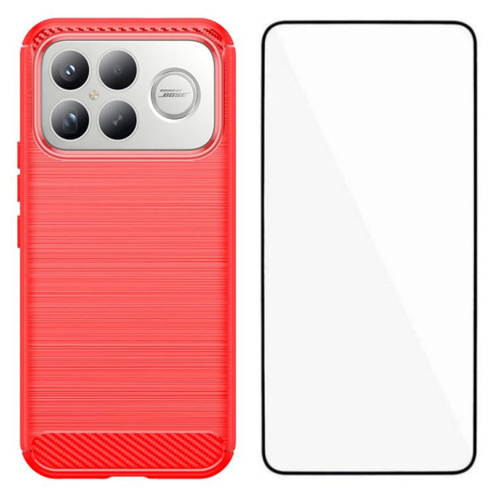 Funda para teléfono WANLONFENG de TPU resistente a los golpes con textura cepillada y protector de pantalla., For Redmi Turbo 5 Max 5G, For Redmi Turbo 5 5G Global, For Redmi Note 15 5G Global 164mm, For Redmi K90 Pro Max / Poco F8 Ultra               ...