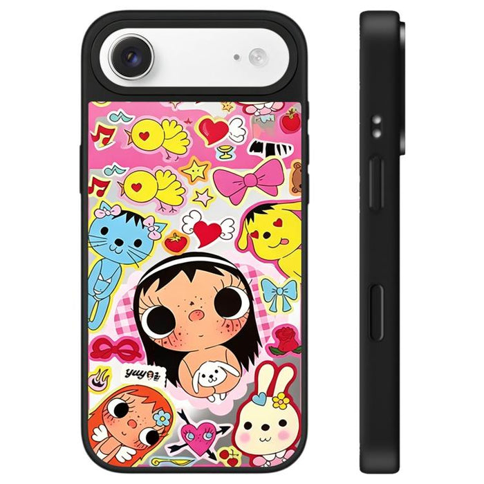Funda para teléfono con espejo y botón de control de cámara con diseño de la serie YUY, For iPhone 17 Pro Max, For iPhone 17 Pro, For iPhone 17, For iPhone Air