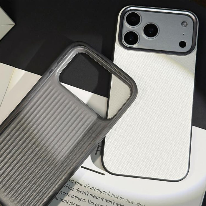 Funda para teléfono de cuero vegano con textura de cuadrícula mate, For iPhone 17 Pro Max, For iPhone 17 Pro, For iPhone 17, For iPhone Air