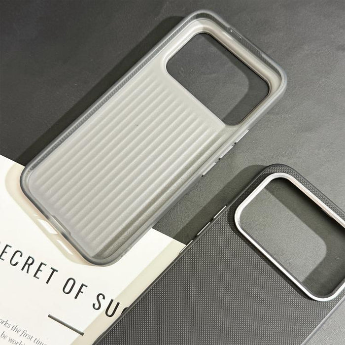 Funda para teléfono de cuero vegano con textura de cuadrícula mate, For Redmi K90, For Redmi K90 Max