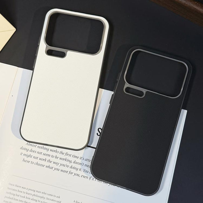 Funda para teléfono de cuero vegano con textura de cuadrícula mate, For Xiaomi 17 Pro Max, For Xiaomi 17 Pro, For Xiaomi 17