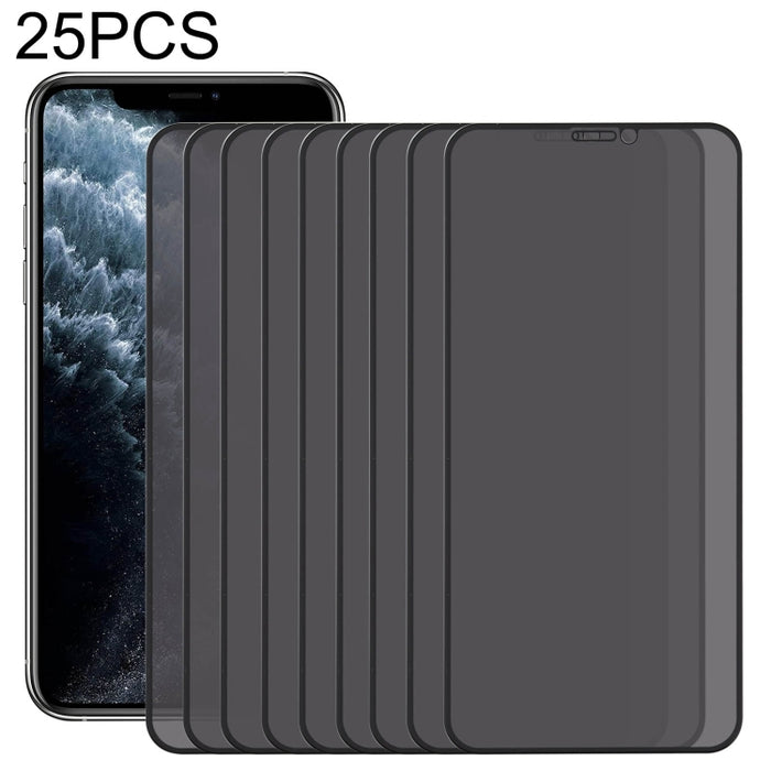 Película de vidrio templado resistente al desgaste de aluminio alto recubierto de aceite de Plasma antimiradas de 25 uds., For iPhone X / XS (25 PCS), For iPhone XR (25 PCS), For iPhone XS Max (25 PCS), For iPhone 11 (25 PCS), For iPhone 11 Pro (25 PCS...