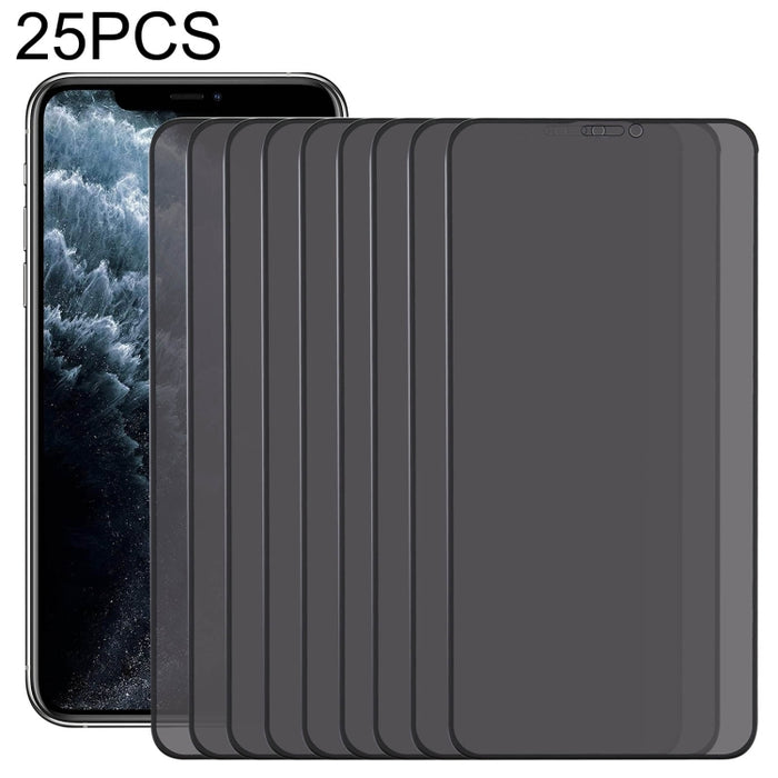 Película de vidrio templado resistente al desgaste de aluminio alto recubierto de aceite de Plasma antimiradas de 25 uds., For iPhone X / XS (25 PCS), For iPhone XR (25 PCS), For iPhone XS Max (25 PCS), For iPhone 11 (25 PCS), For iPhone 11 Pro (25 PCS...