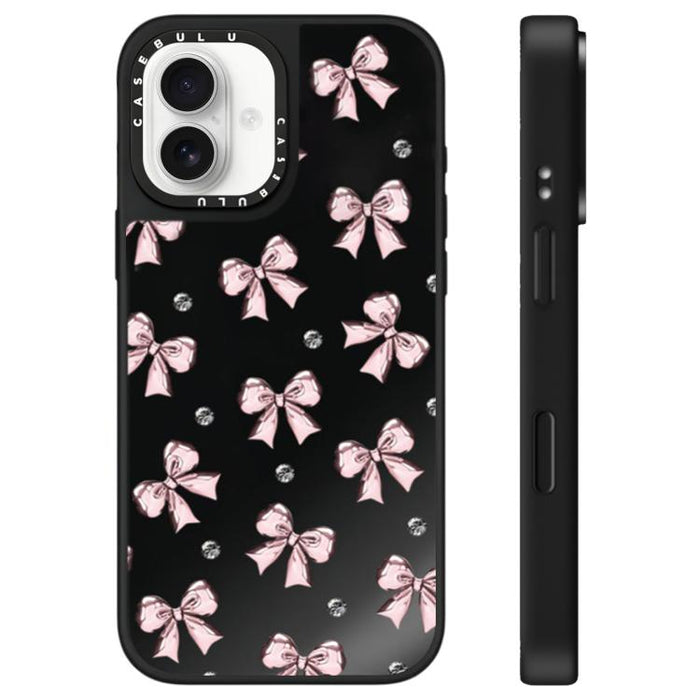 Funda para teléfono con espejo y estampado de leopardo y cerezas, For iPhone 16 Pro Max, For iPhone 16 Pro, For iPhone 16 Plus, For iPhone 16, For iPhone 15 Pro Max, For iPhone 15 Pro, For iPhone 15 Plus, For iPhone 15
