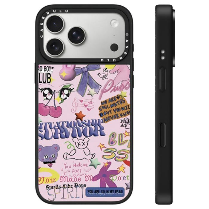 Funda para teléfono con espejo y botón de control de cámara con estampado de leopardo y cerezas de la serie Leopard, For iPhone 17 Pro Max, For iPhone 17 Pro, For iPhone 17, For iPhone Air