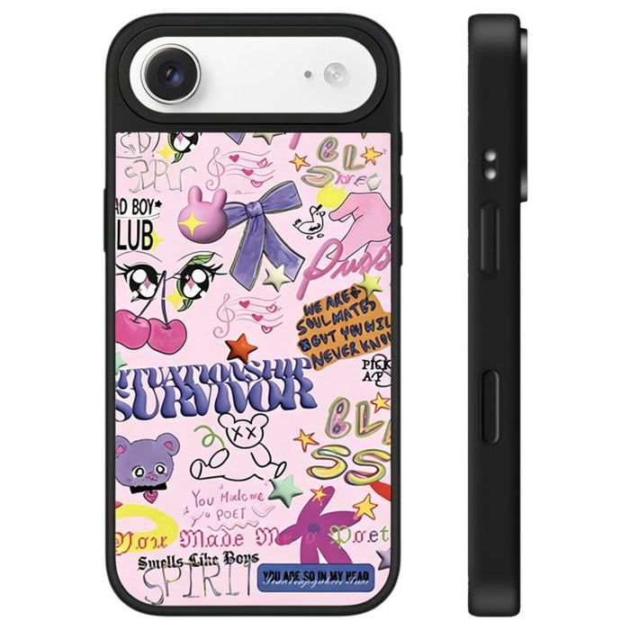 Funda para teléfono con espejo y botón de control de cámara con estampado de leopardo y cerezas de la serie Leopard, For iPhone 17 Pro Max, For iPhone 17 Pro, For iPhone 17, For iPhone Air